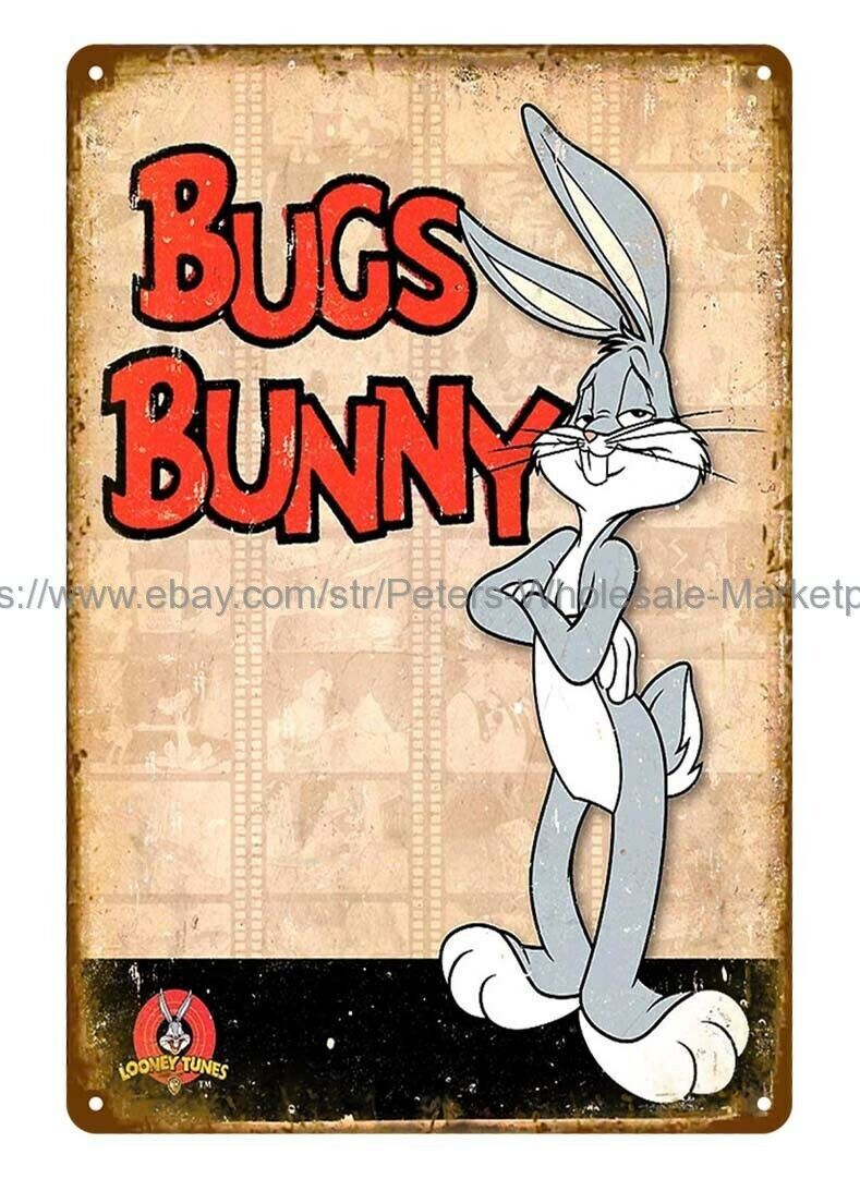 garden wall art Looney Tunes Bugs Bunny metal tin sign