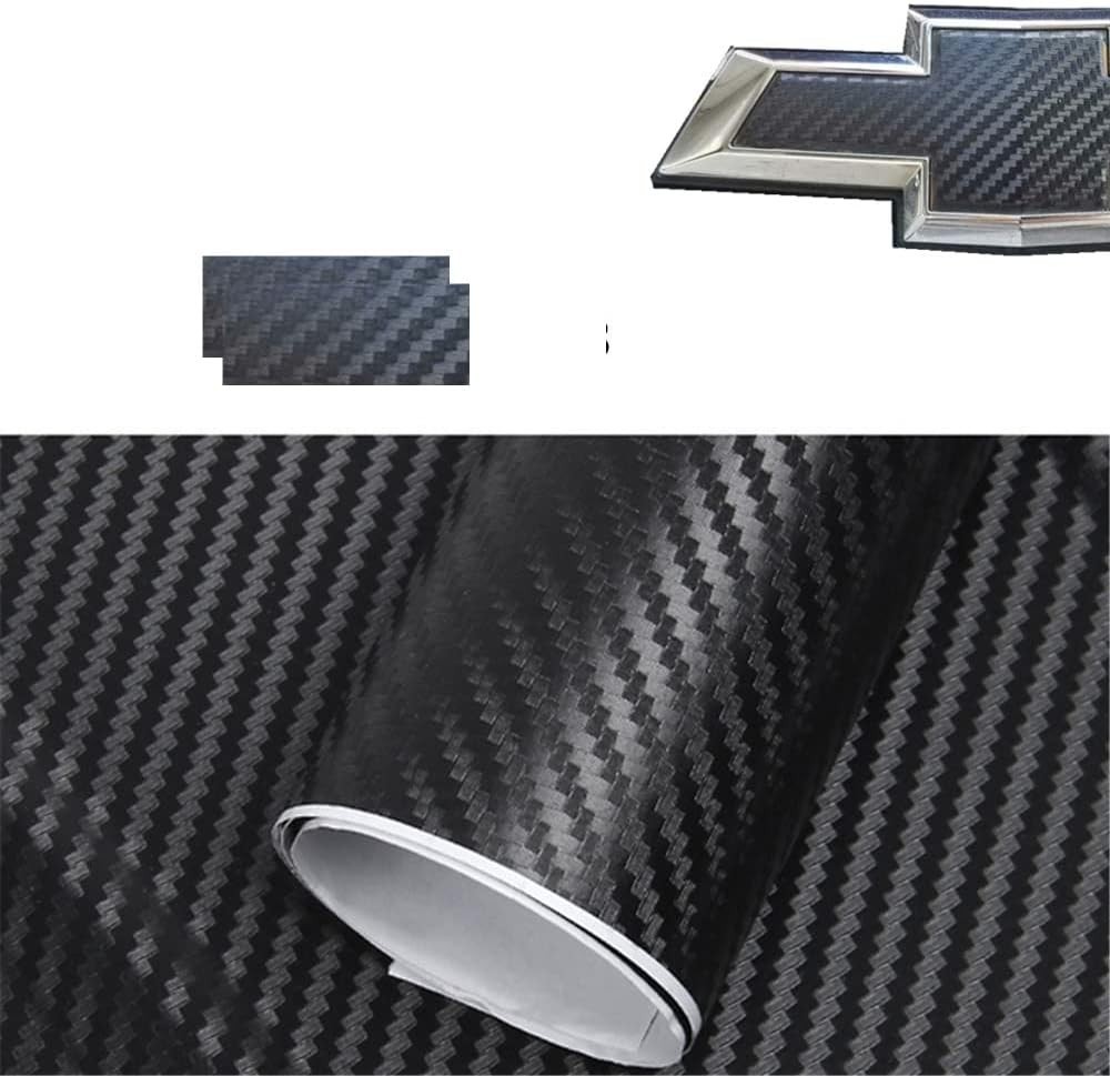 XYC Compatible with Chevrolet 2 pcs Carbon Fiber for Chevy Bowtie Emblem Over…