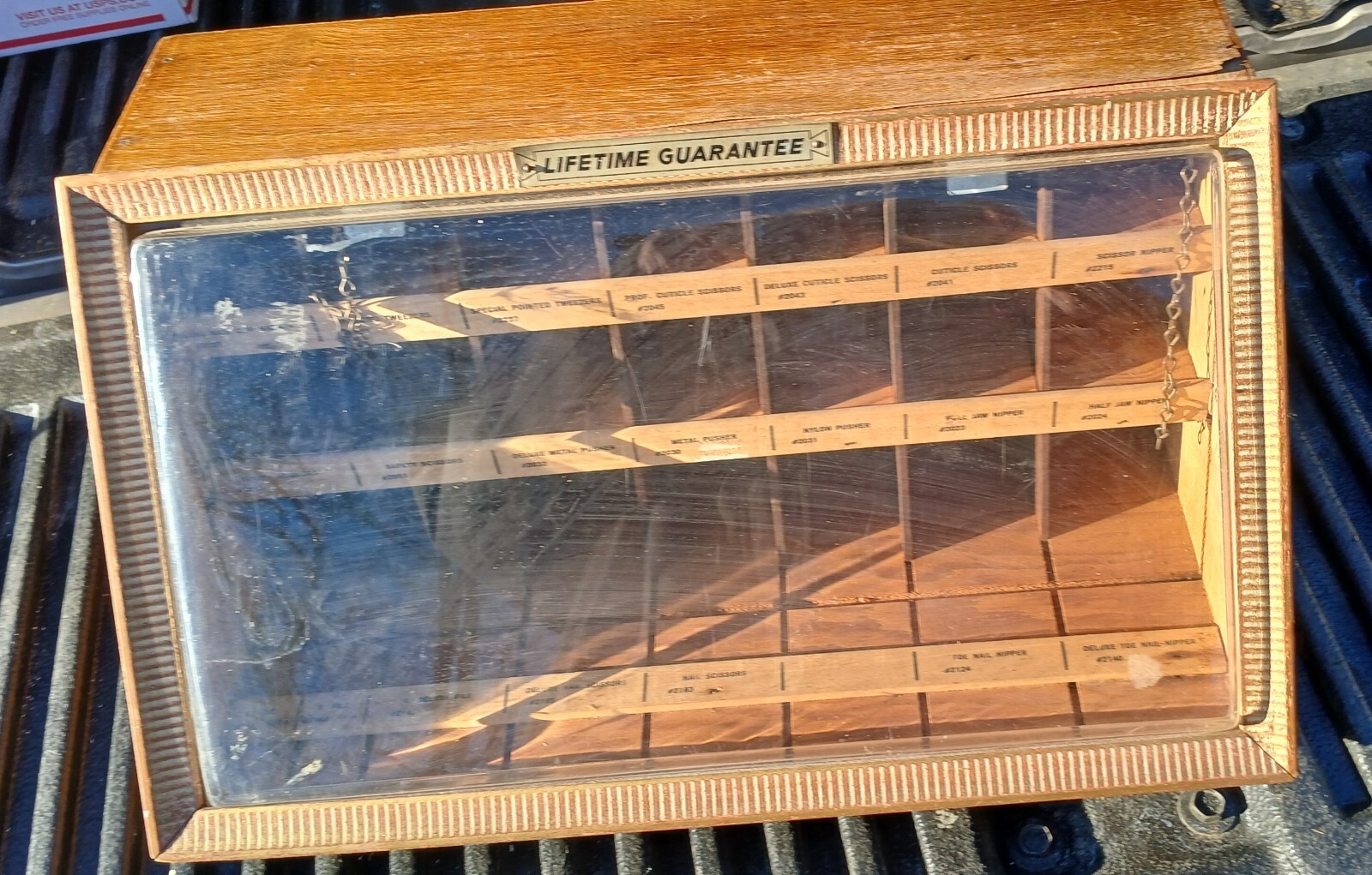 Vintage REVLON Countertop DISPLAY Cabinet case Antique Advertising, Nails