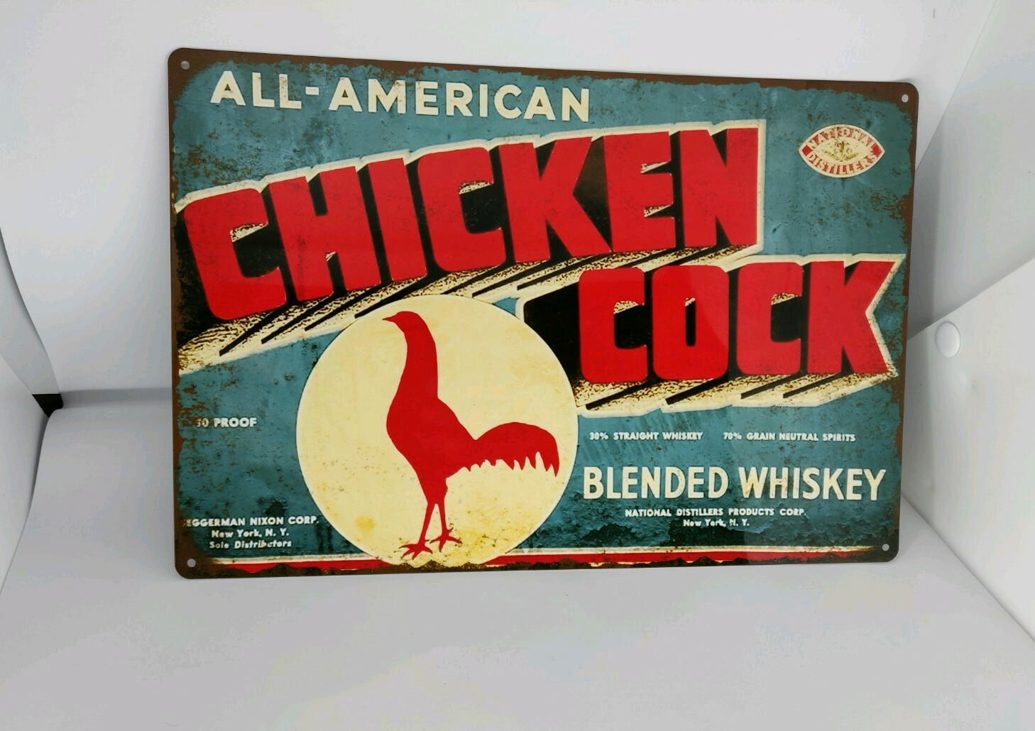 Chicken Cock Blended Whiskey Distiller Man Cave Garage Shop Sign 8×12 60685