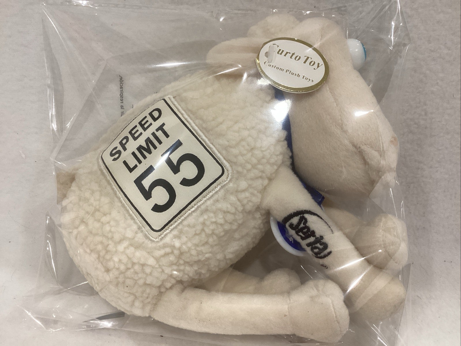 Vintage 2000 Curto Toy SERTA Sheep Counting Sheep Plush 8” Speed Limit 55