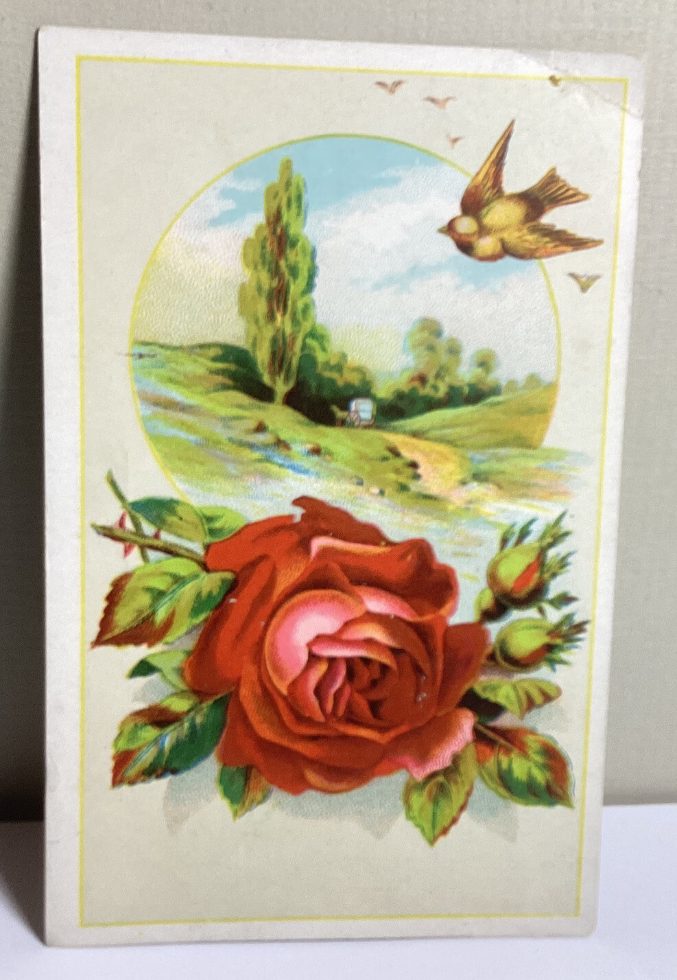 ANTIQUE ROSE SCENIC CAPITAL COFFEE TRADE CARD THE OHIO COFFEE & SPICE CO