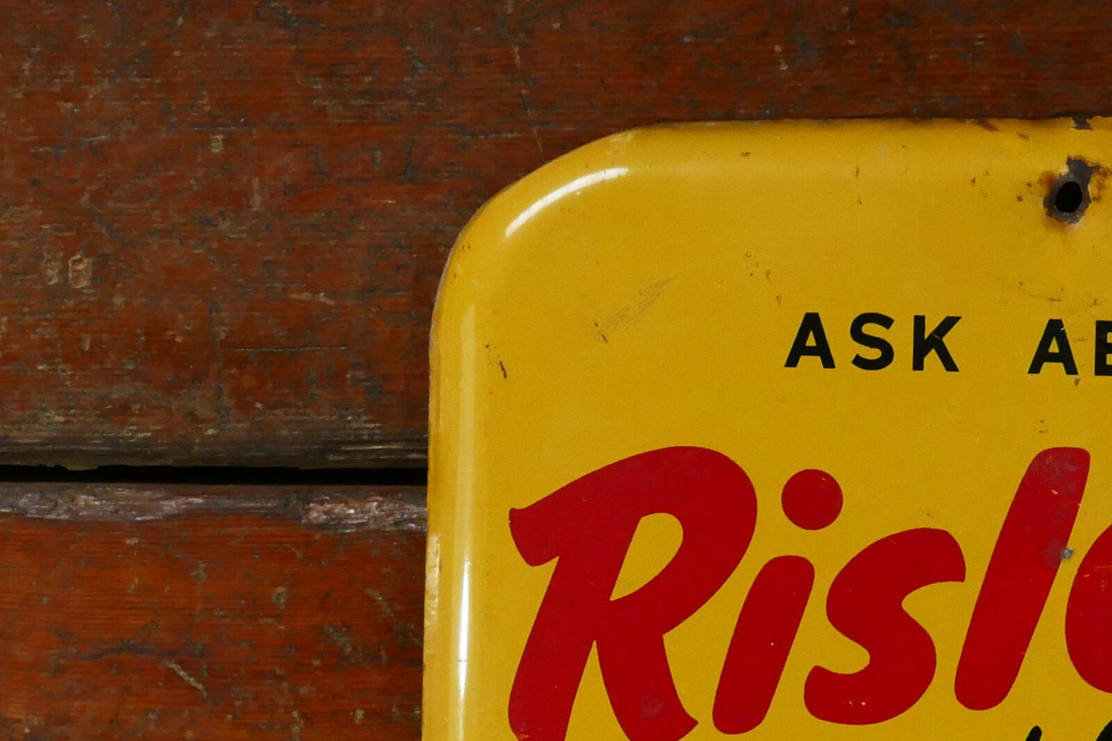 Vintage 1940s Original Shaler Rislone Oil Additive Advertising Thermometer Sign