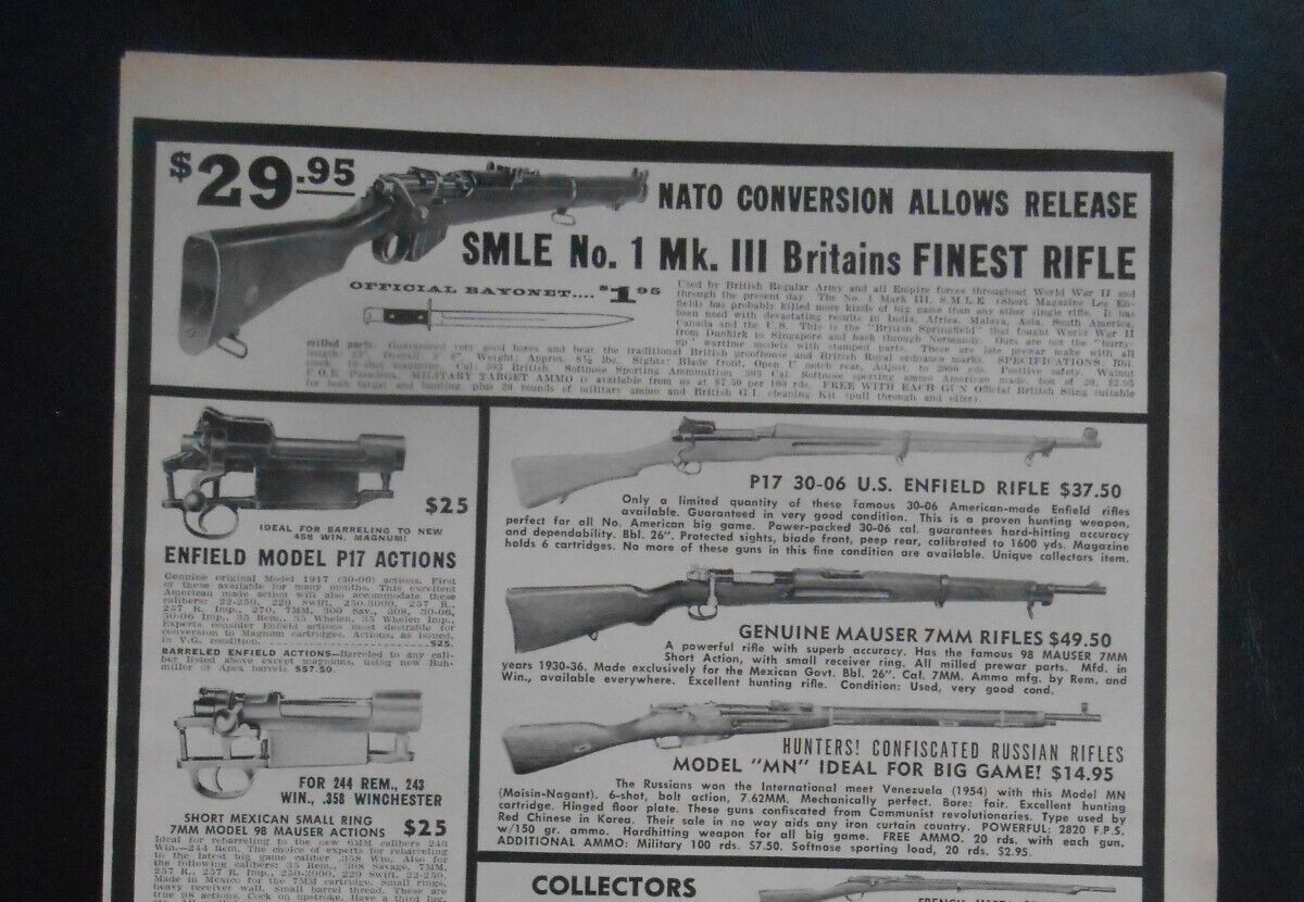 1956 Golden State Arms Corporation Rifle Knives Dagger Sabres AD Enfield Mauser