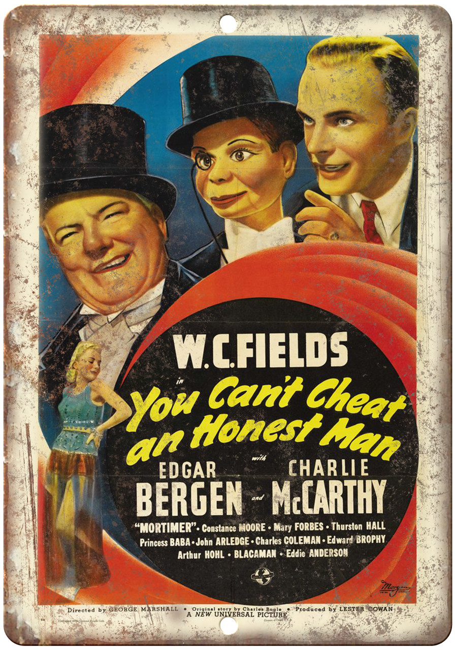 WC Fields Edgar Bergen Ventriloquist 12″ x 9″ Reproduction Metal Sign ZH190