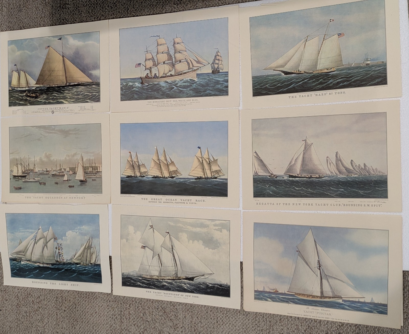Vintage Currier and Ives Americana Yacht Prints On Traveler’s Calendars-9