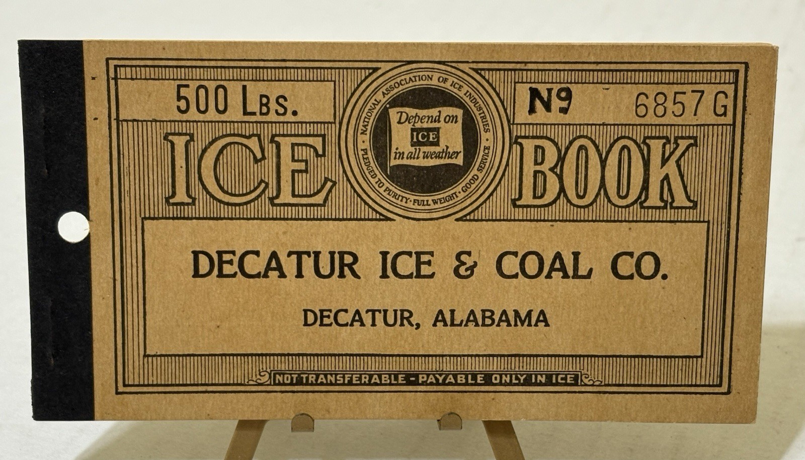 Antique 1930s Decatur Ice & Coal Co. ICE COUPON Book – DECATUR ALABAMA