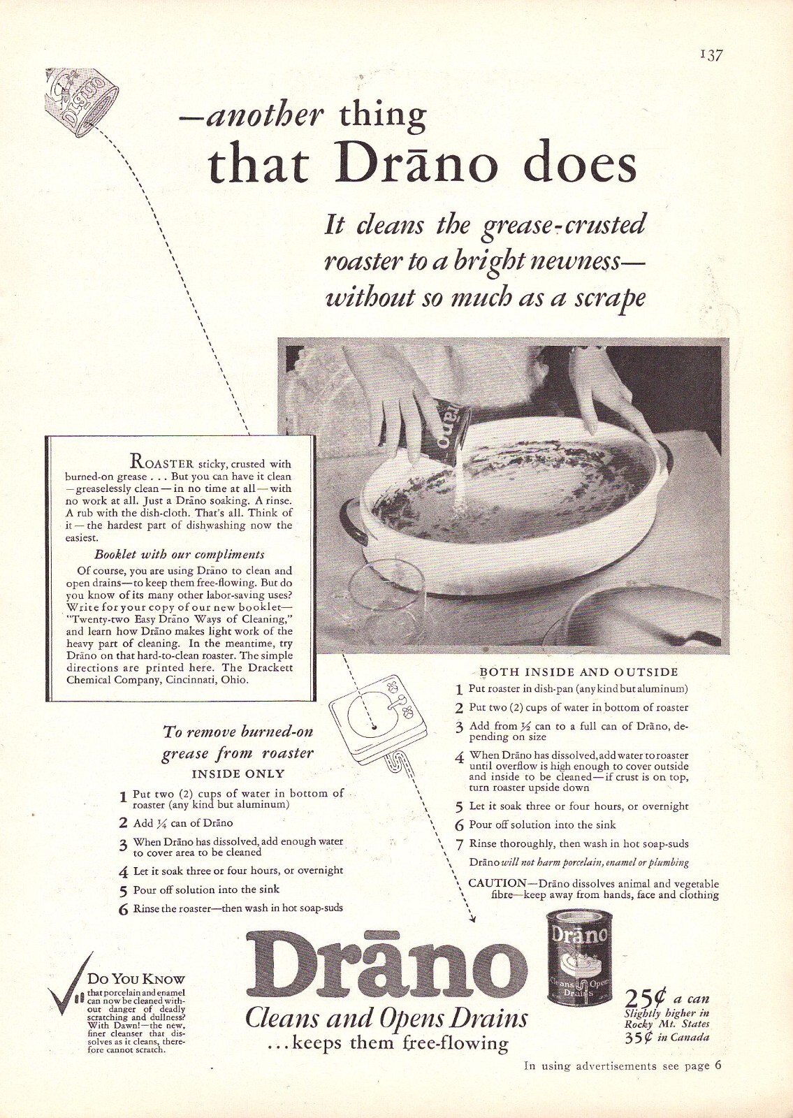 1929 Drano and Pequot Sheets Print Ad
