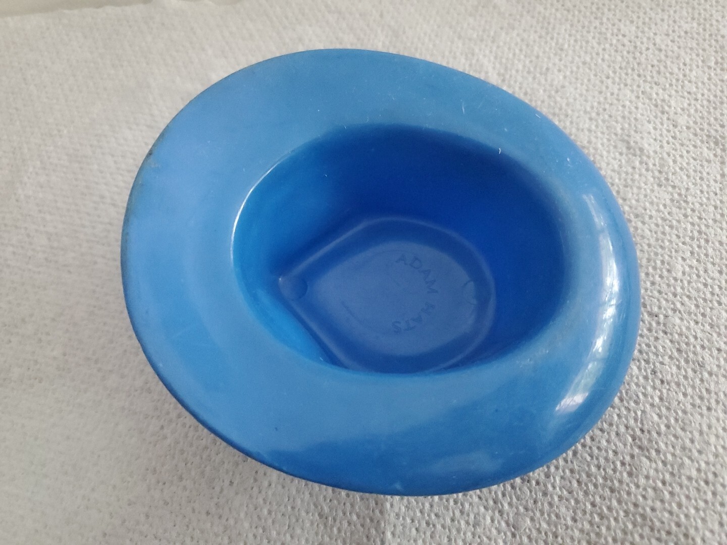 Vtg Adams HAT Blue Plastic Salesman Sample Miniature Plastic Hat