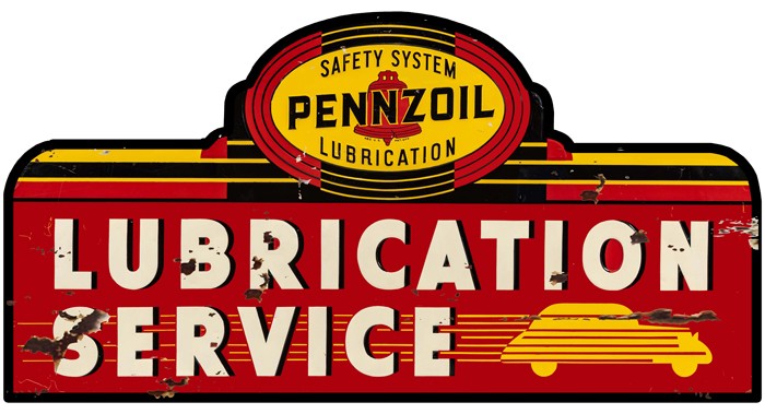 Pennzoil Lubrication Service Reproduction Laser Cut Metal Sign 23.5×12