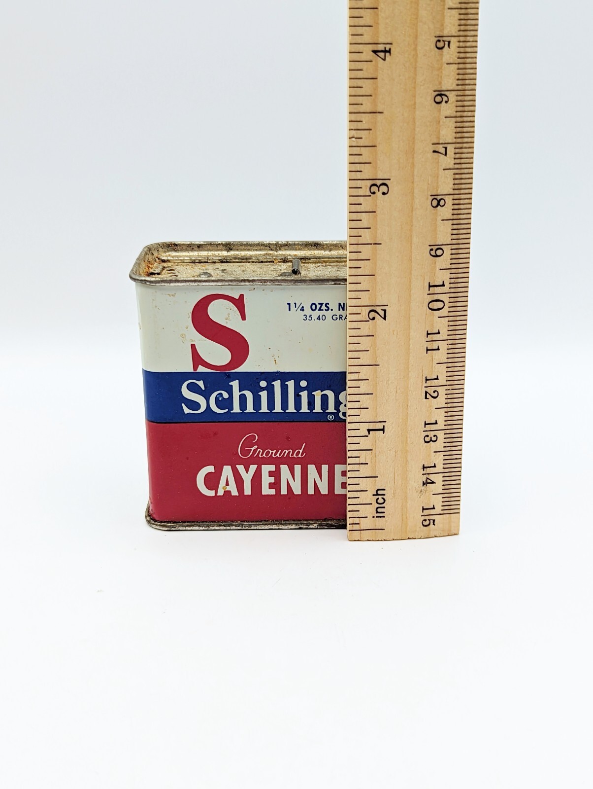 Vintage McCormick Schilling Ground Cayenne Spice Tin San Francisco Baltimore Red