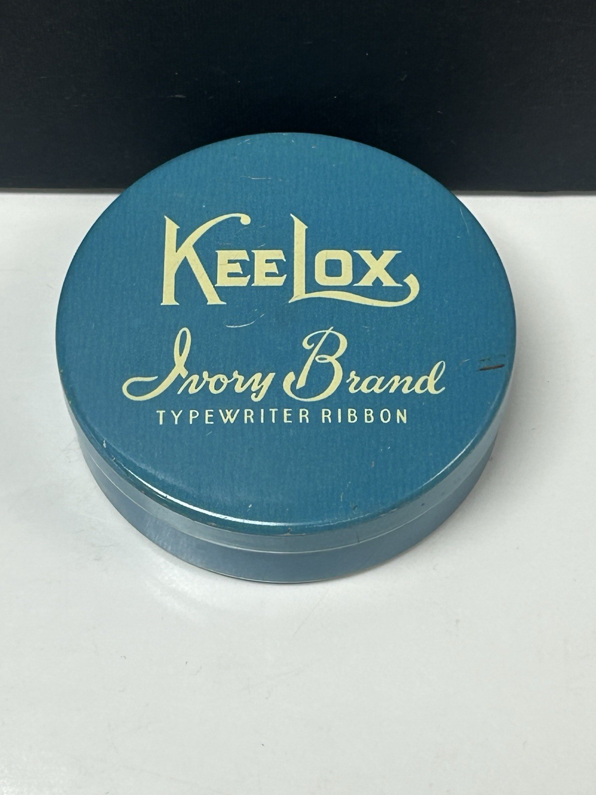 Vintage 1940’s KeeLox Ivory Brand Typewriter Ribbon Tin With Ribbon