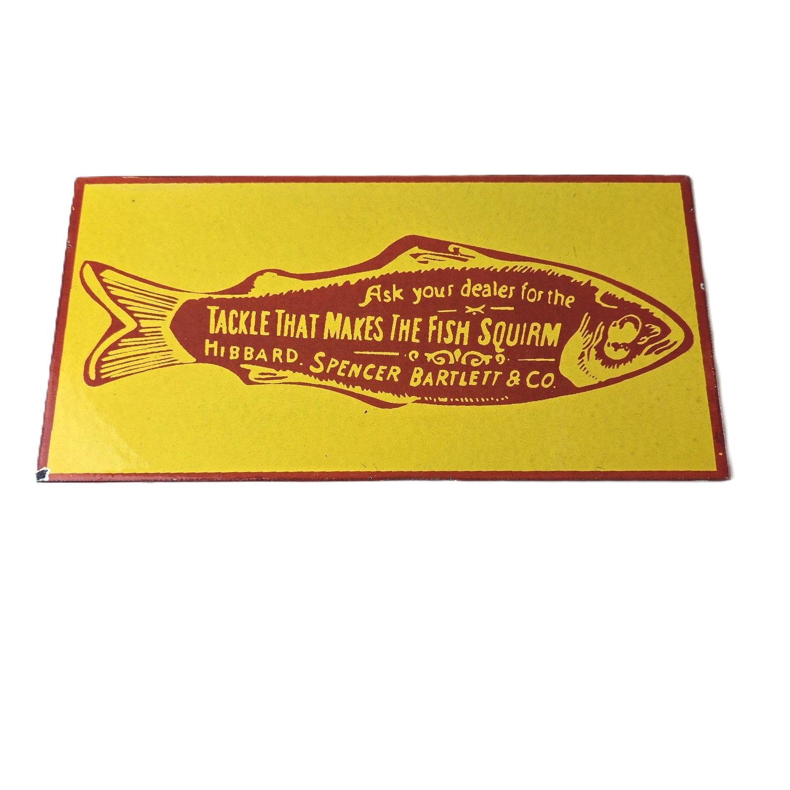 Vintage Fish Tackle Sign – Fishing Dealers Porcelain Advertising Sign
