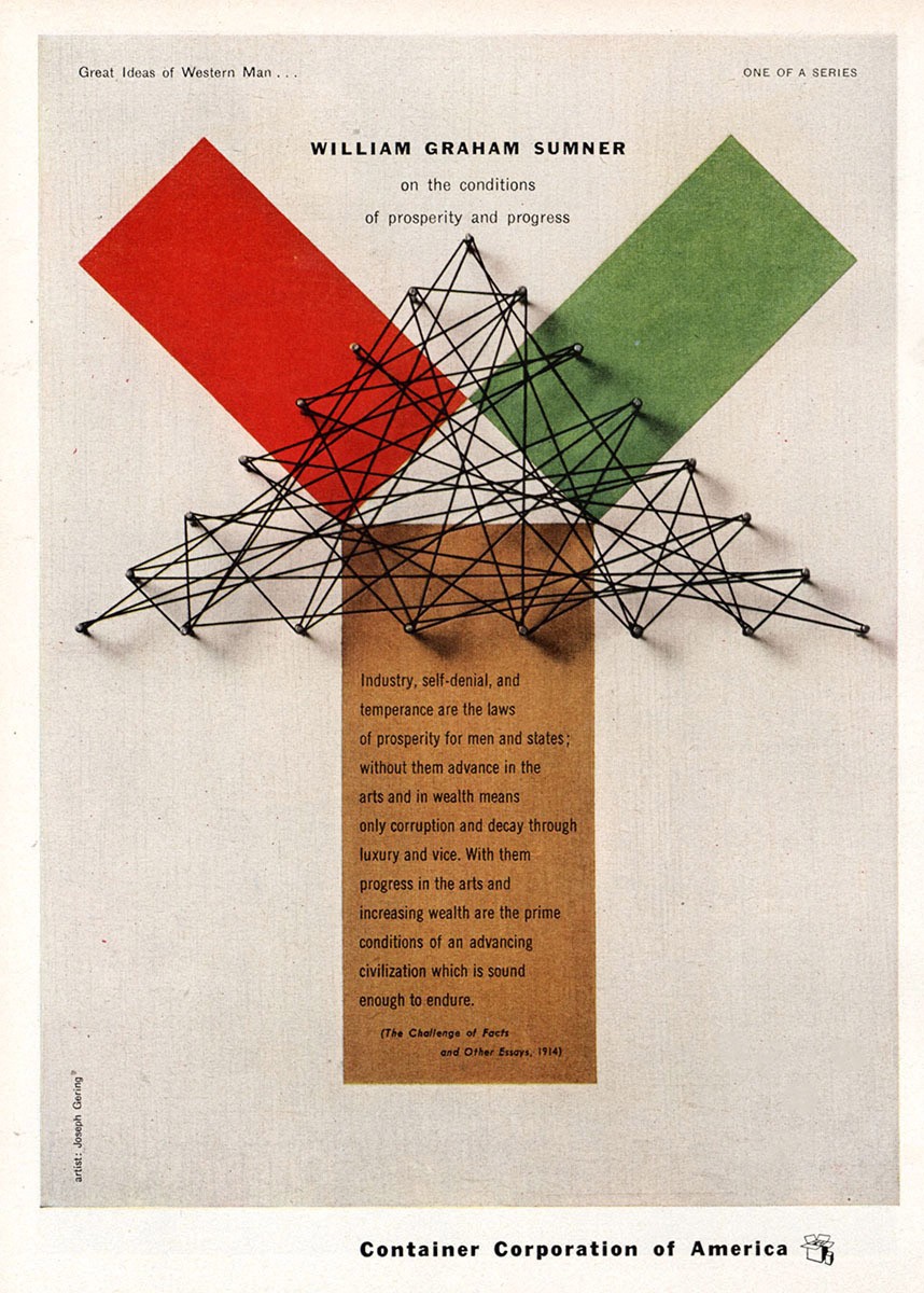 1955 Container Corporation of America: William Graham Sumner Vintage Print Ad