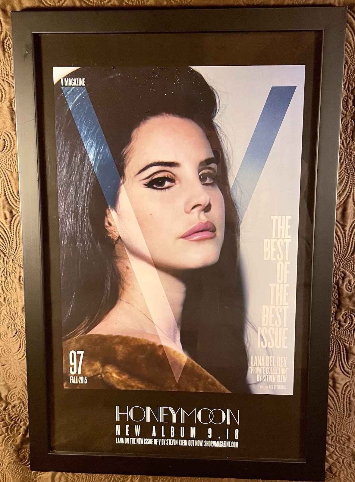 FRAMED “24 x 16” Lana Del Rey 2015 “Honeymoon ” V MAG Official PROMO Poster Rare