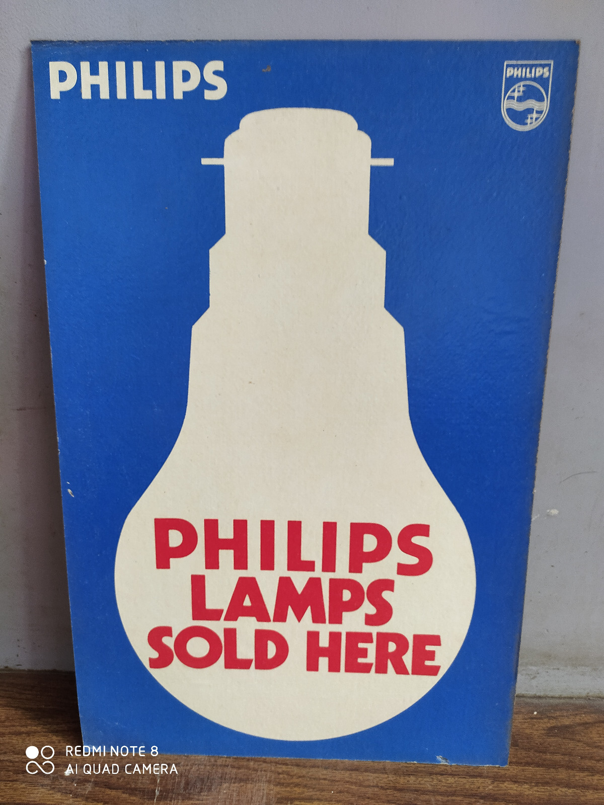 Rare old PHILIPS LAMPS advertising cardboard sign of 80’s.