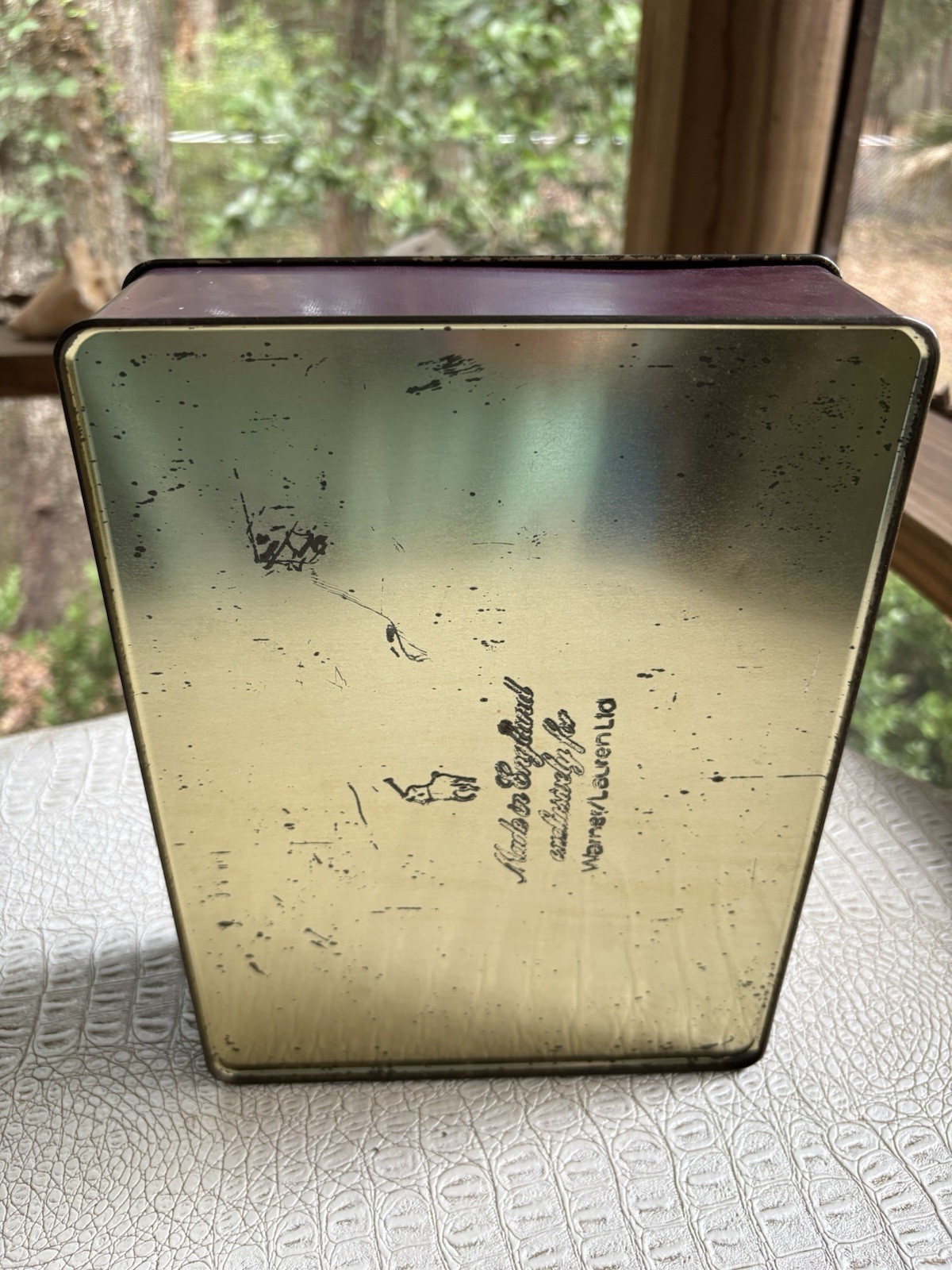 VTG Ralph Lauren Tin Keepsake Box Hinged Equestrian Horse Art Made in England