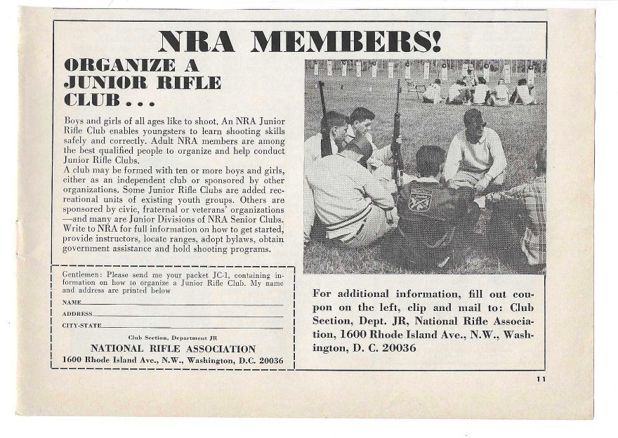 1966 NRA National Rifle Association Junior Rifle Club Vintage Gun Advertisement