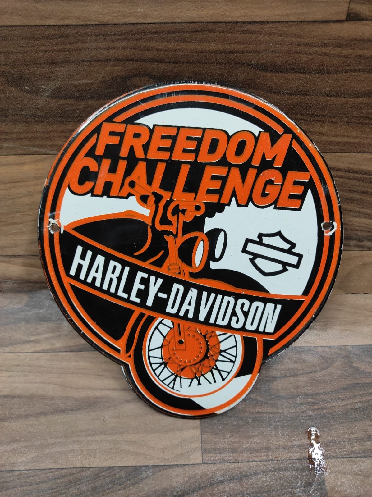 Porcelain Harley Davidson Freedom Enamel Metal Sign Plate Size 8″ x 7″ Inches