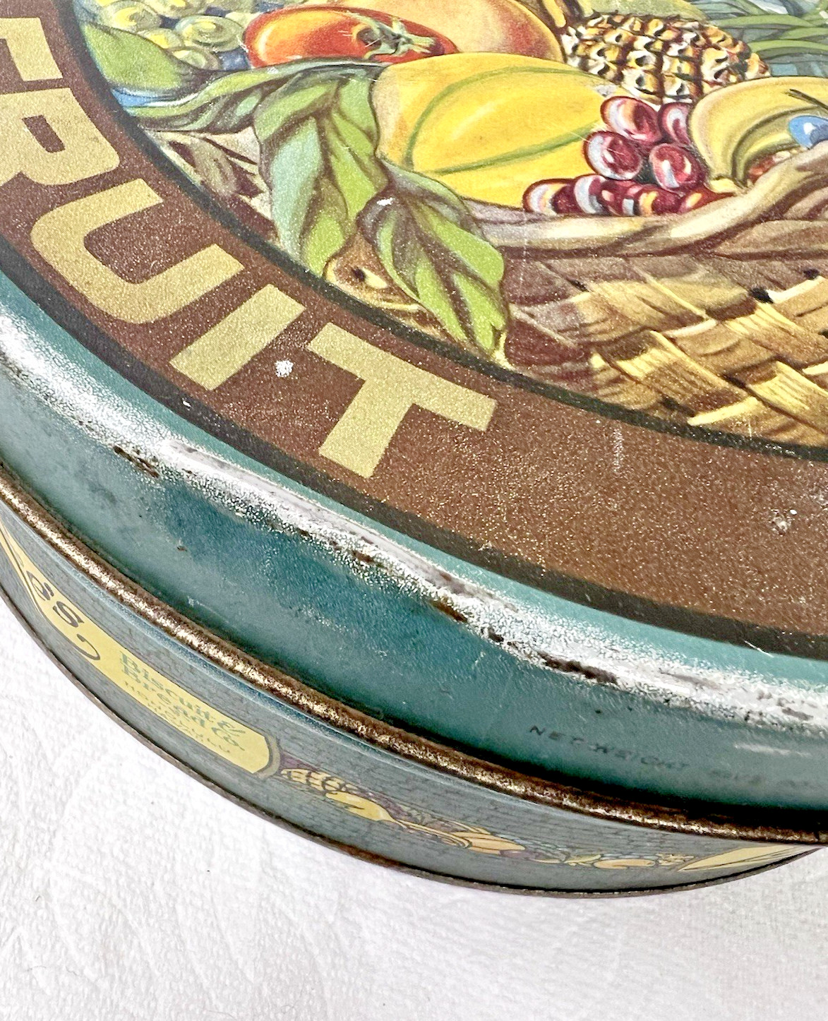 Advertising Memorabilia RARE 1927 Love’s Fruit Cake Tin Honolulu Hawaii 10 3/8