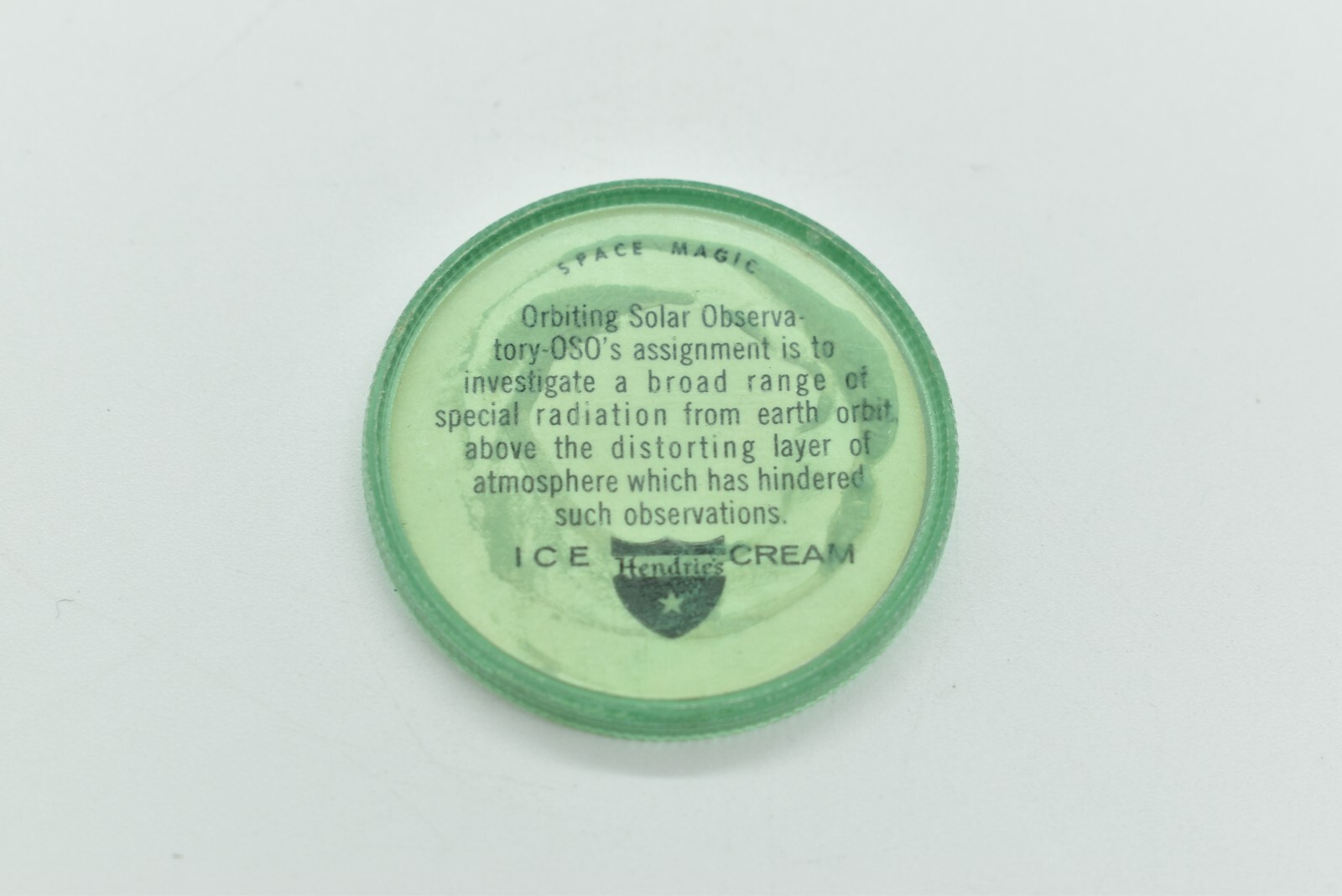 Hendries Ice Cream – SPACE MAGIC COIN #51, Orbiting Solar Observatory, 1960’s