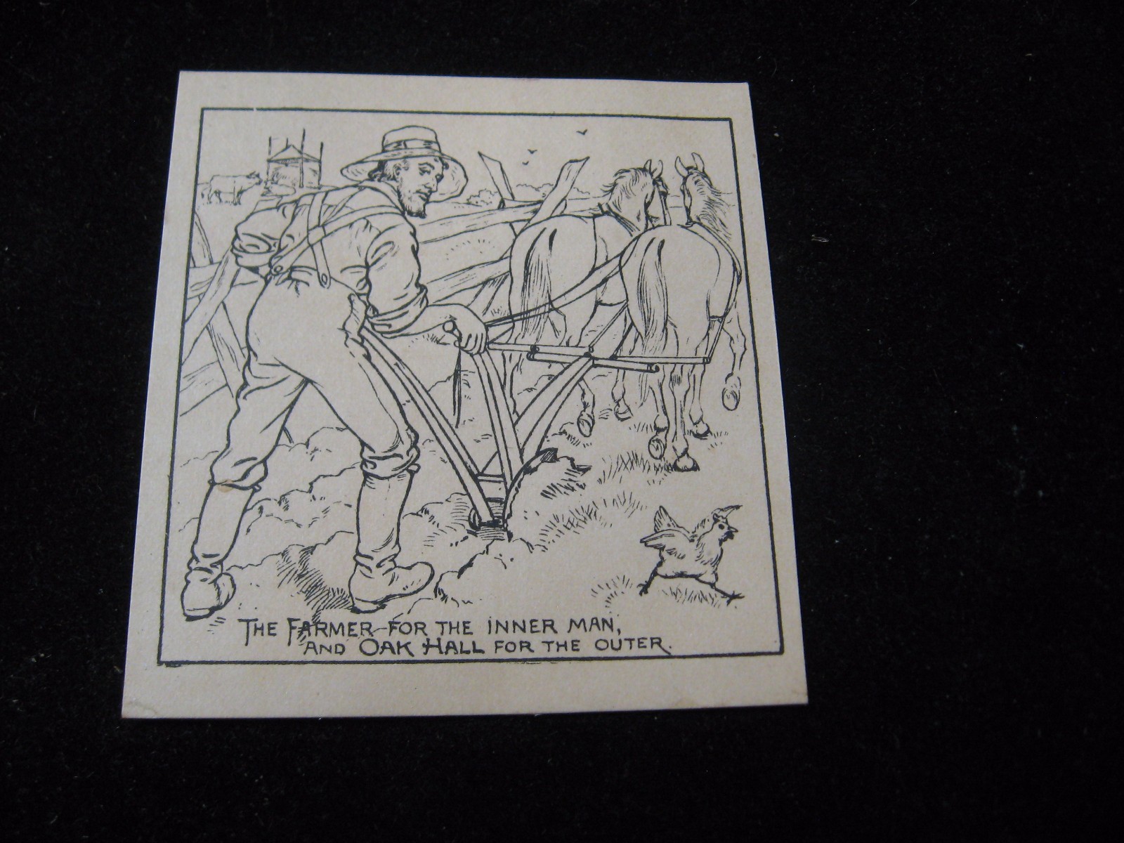 1800’s The Farmer Oak Hall Cartoon Drawing Victorian Trade Card