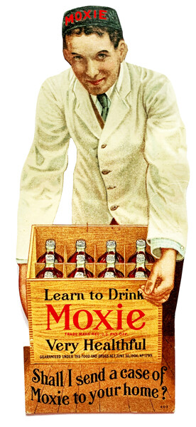 Moxie Lean To Drink Reproduction Cut Out Metal Sign 9×20