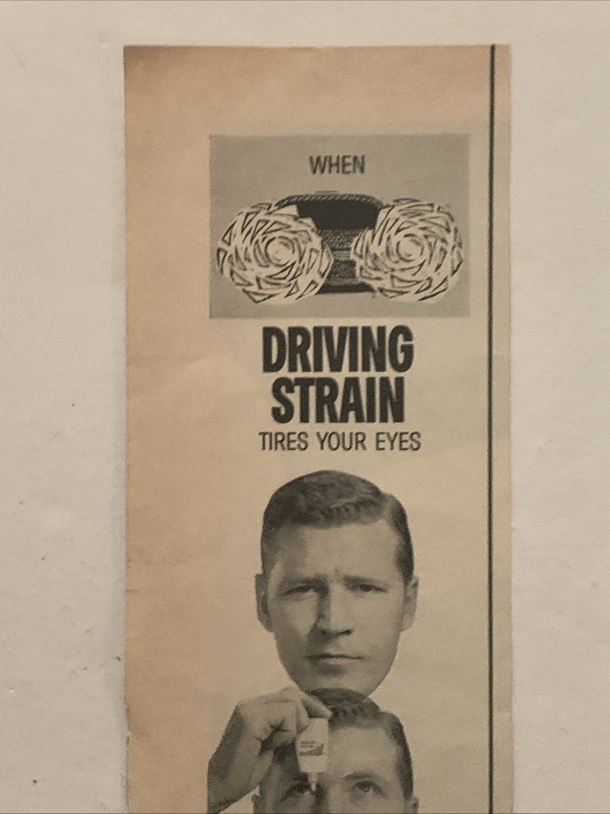 1963 Murine Eye Drops PRINT AD Driving Strain Tired Eyes VTG 1960s Rest Eyes