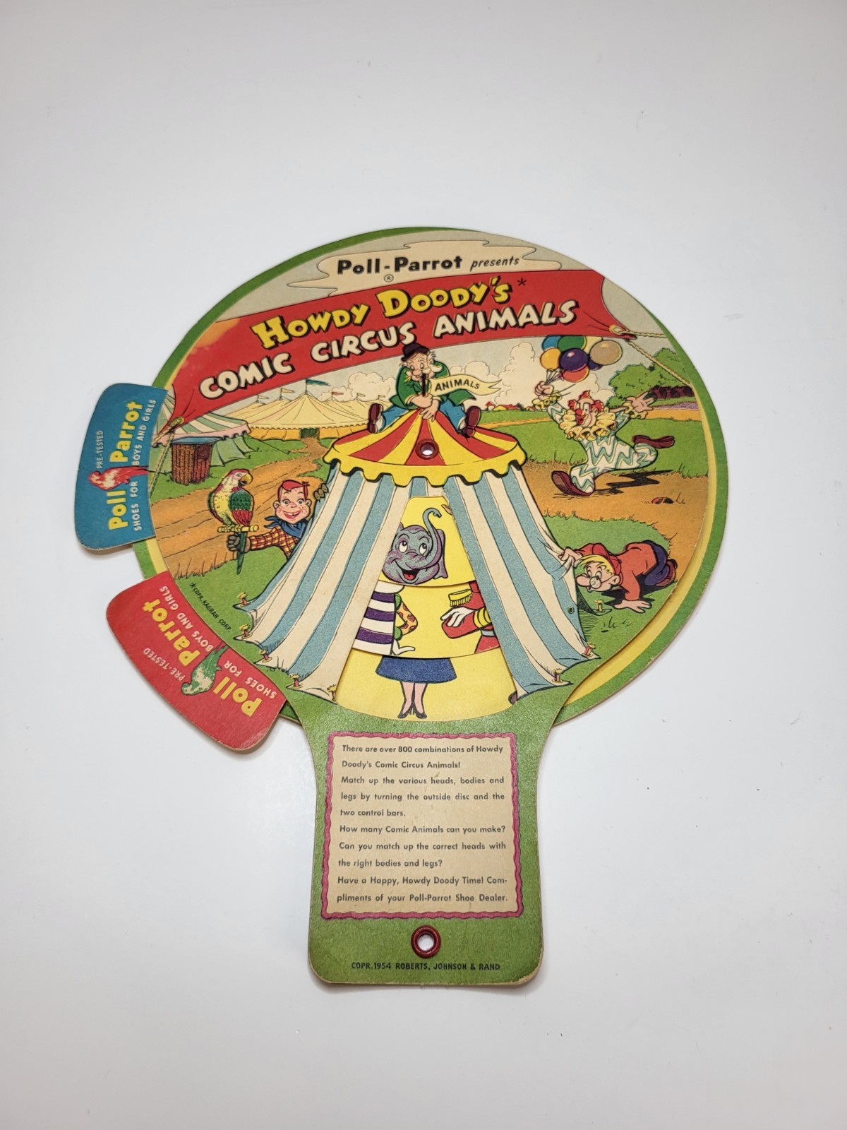 Howdy Doody’s Comic Circus Animals 1954 Poll-Parrot Shoes Kagran Corp Matching