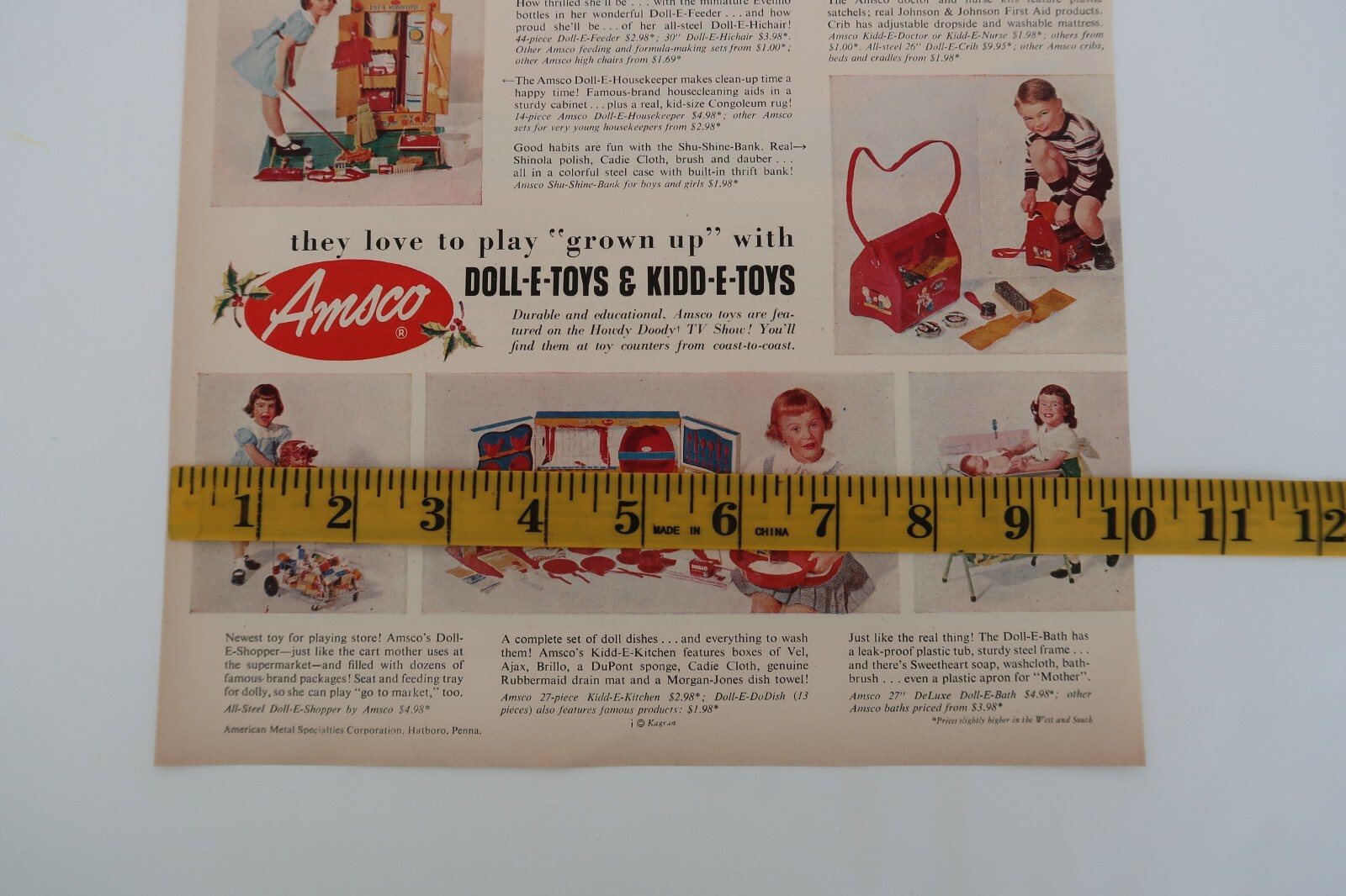 1953 Amsco Doll E Toys Kidd E Toys Advertisment