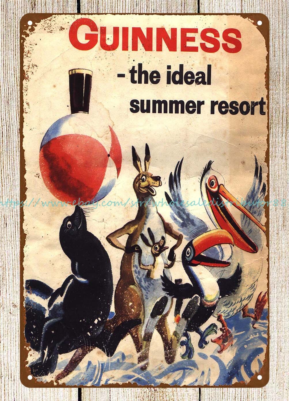 Classic Irish stout advert from the early 1960s tin sign beer bar English pub