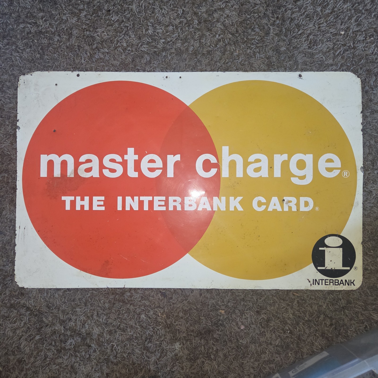 Vintage MasterCard Sign Double Sided Antique advertising
