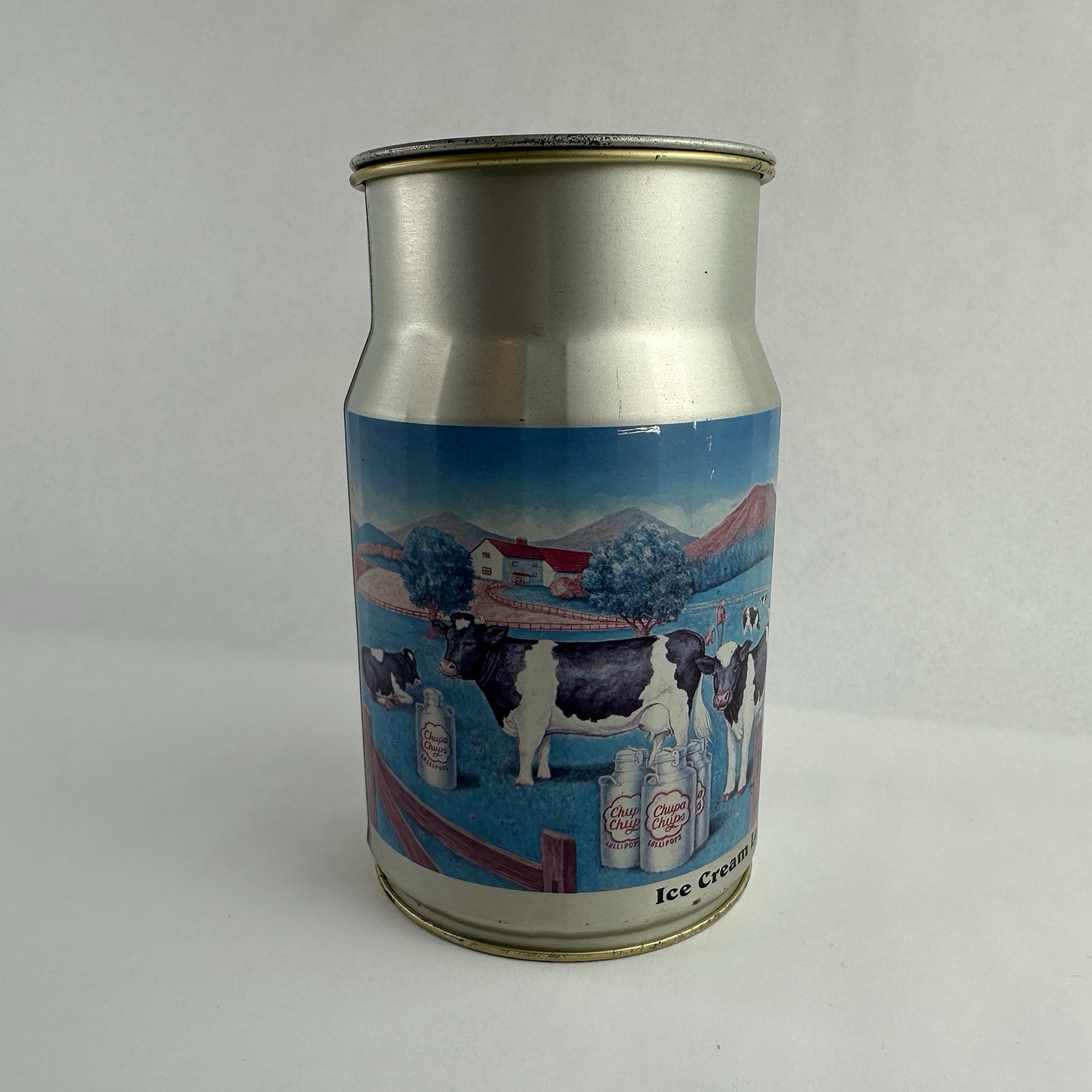 Vintage CHUPA CHUPS Tin Can Collectible Ice Cream Lollipops 1997 Coin bank