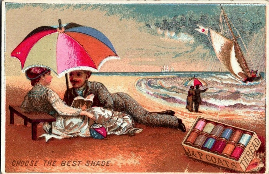 Victorian Trade Cards 1881 J & P Coats, Choose the Right Shade, Needle/Thread #’