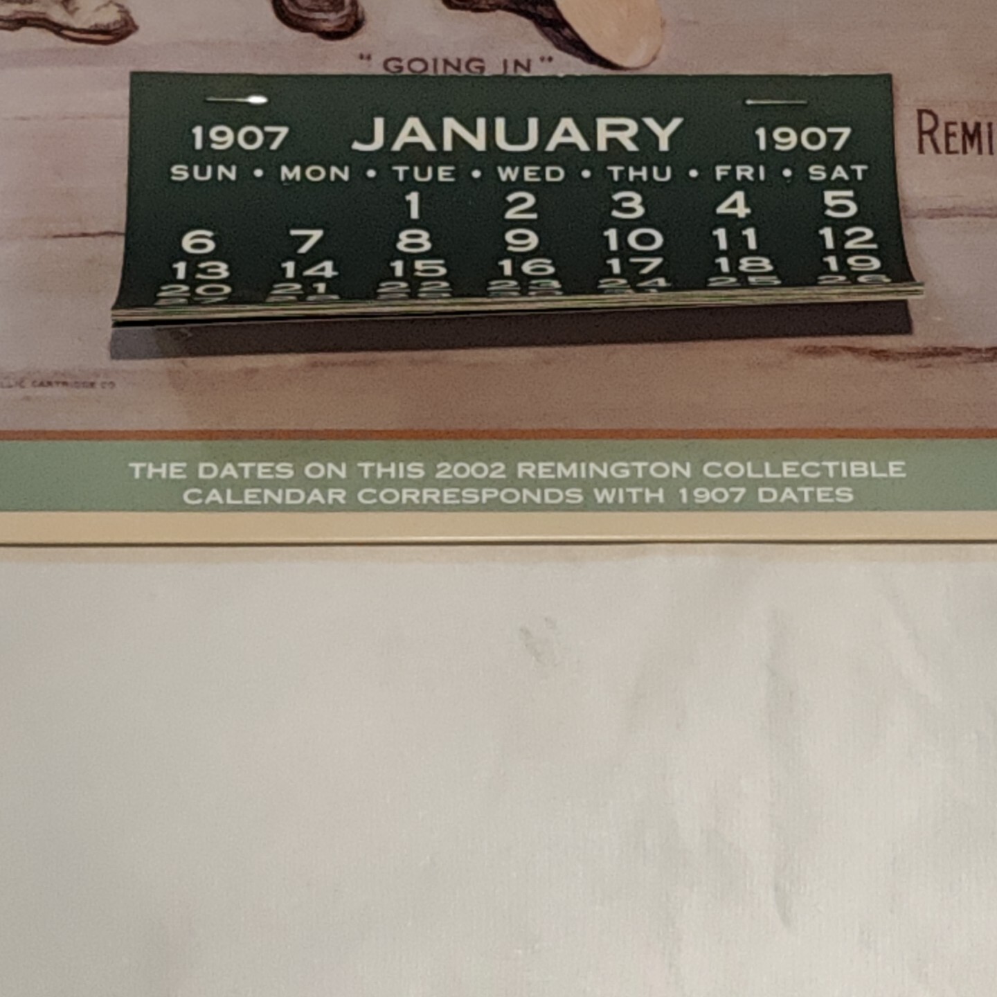 1907 Remington 2002 Reproduction Calendar “Going In” Remington Arms- Union UMC