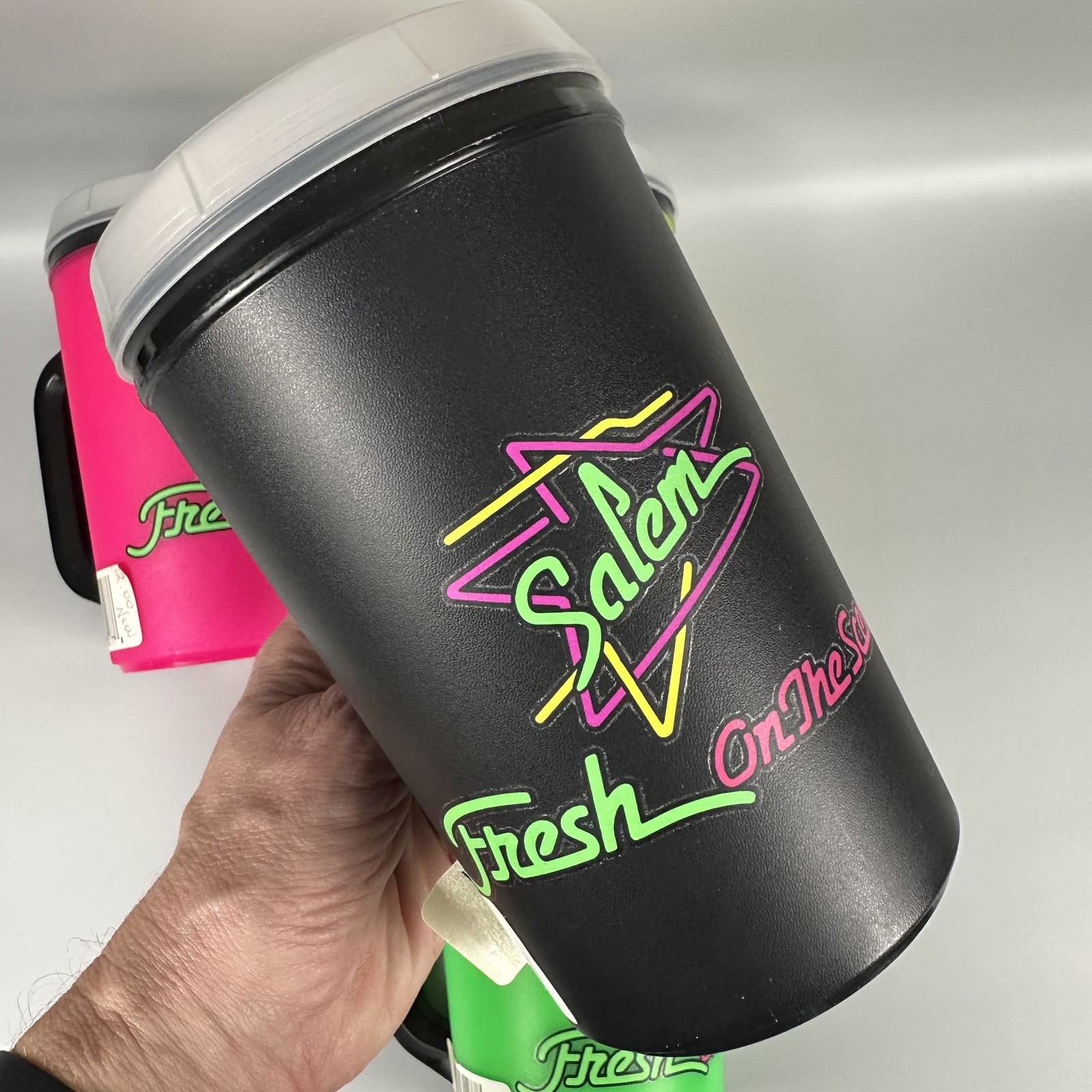 Vintage Salem Cigarettes Aladdin Neon Mugs Set 1992 Fresh On The Scene