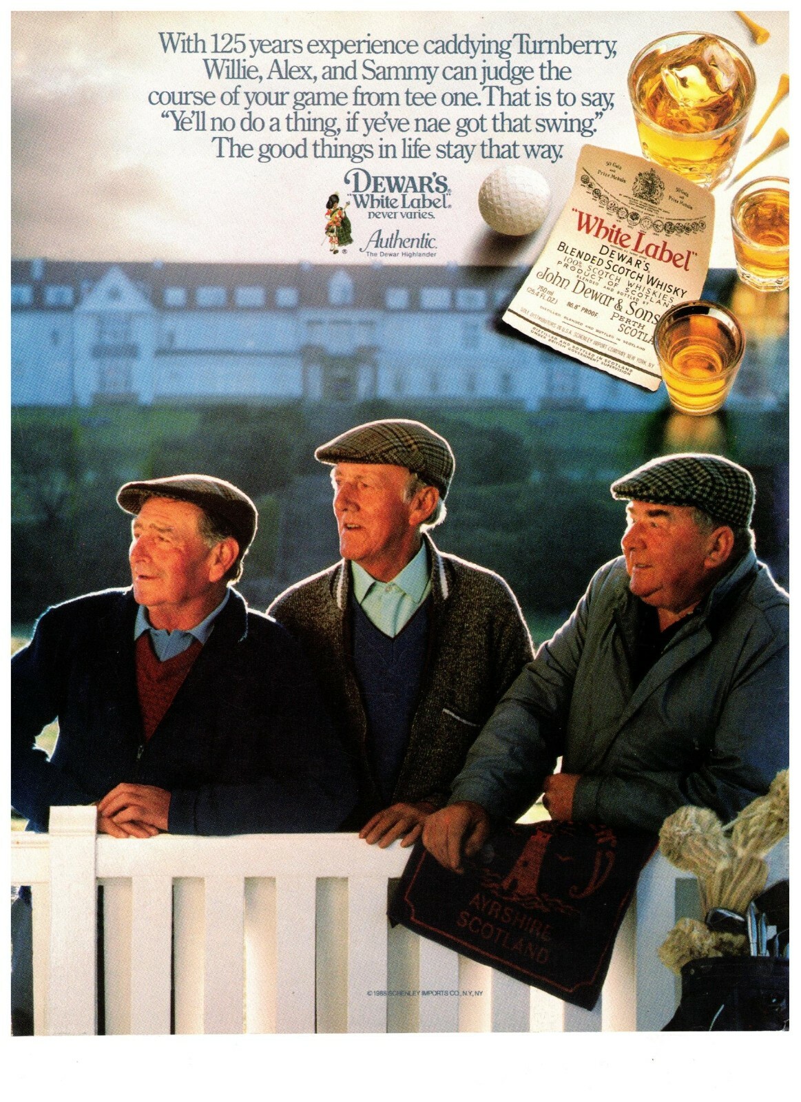 1989 Dewar’s White Label Scotch Whisky Vintage Print Advertisement