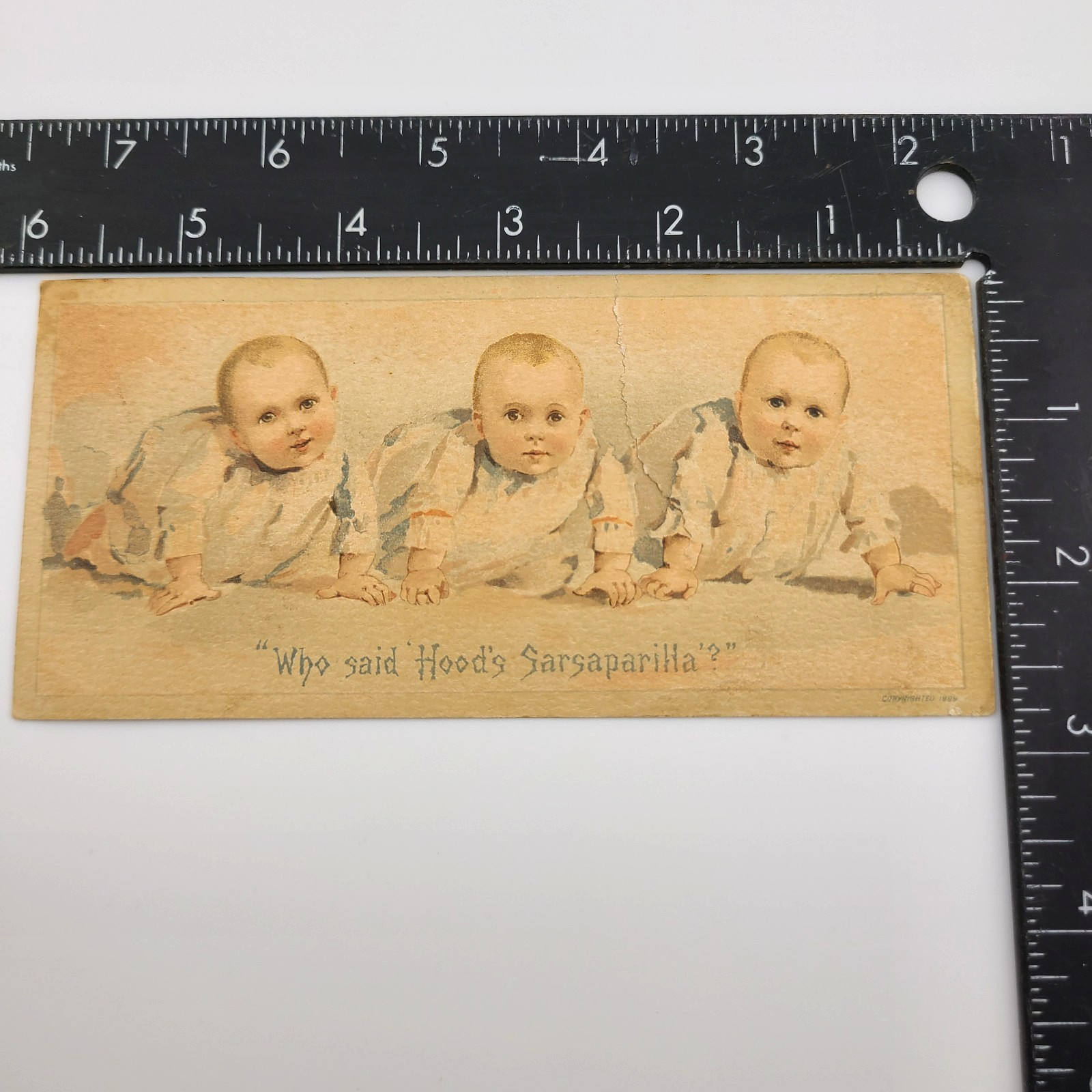 Trade Card Hood’s Sarsaparilla Blood Purifier Quackery Babies – TORN