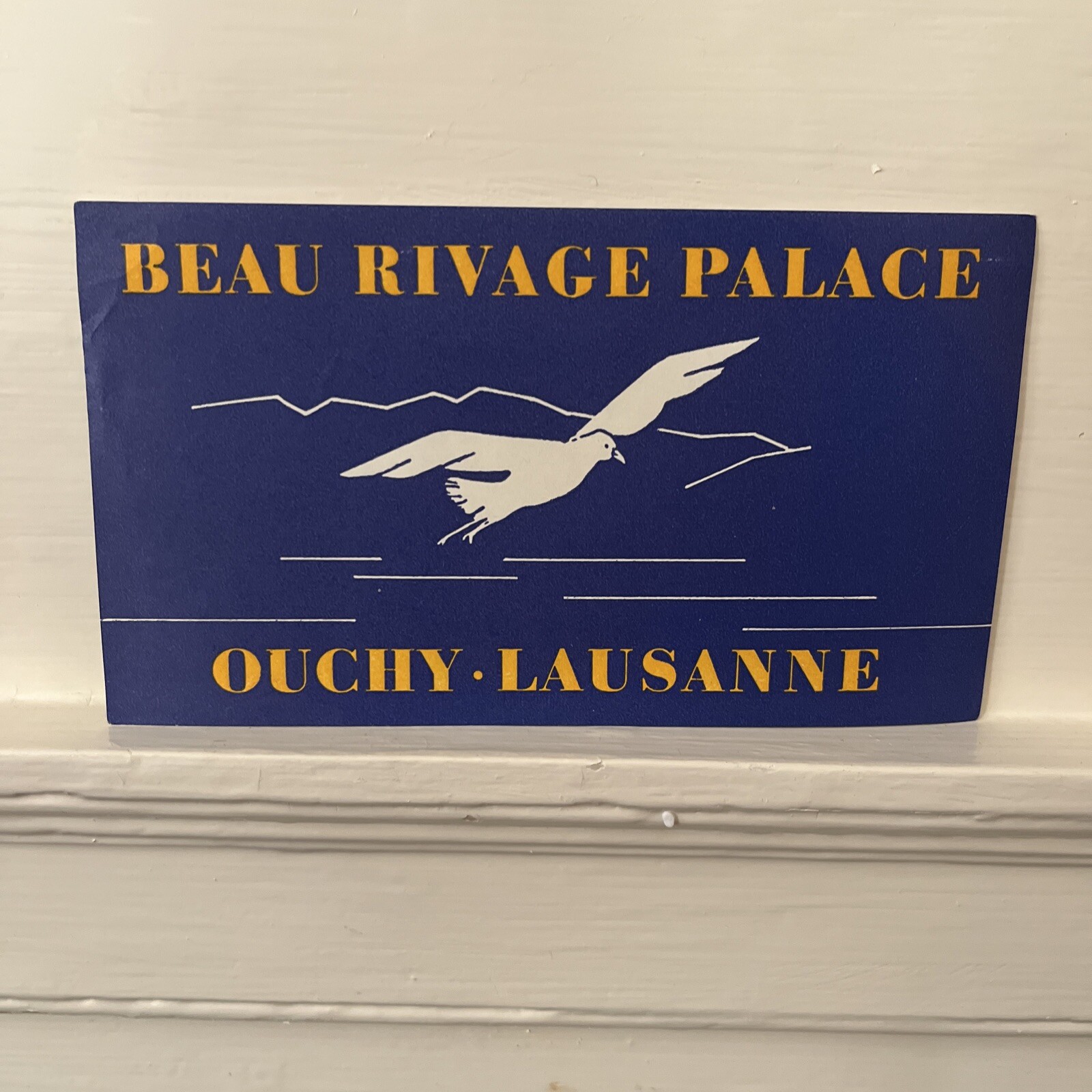 Vtg Antique 1930s Beau Rivage Palace Ouchy Lausanne Switzerland Luggage LABEL