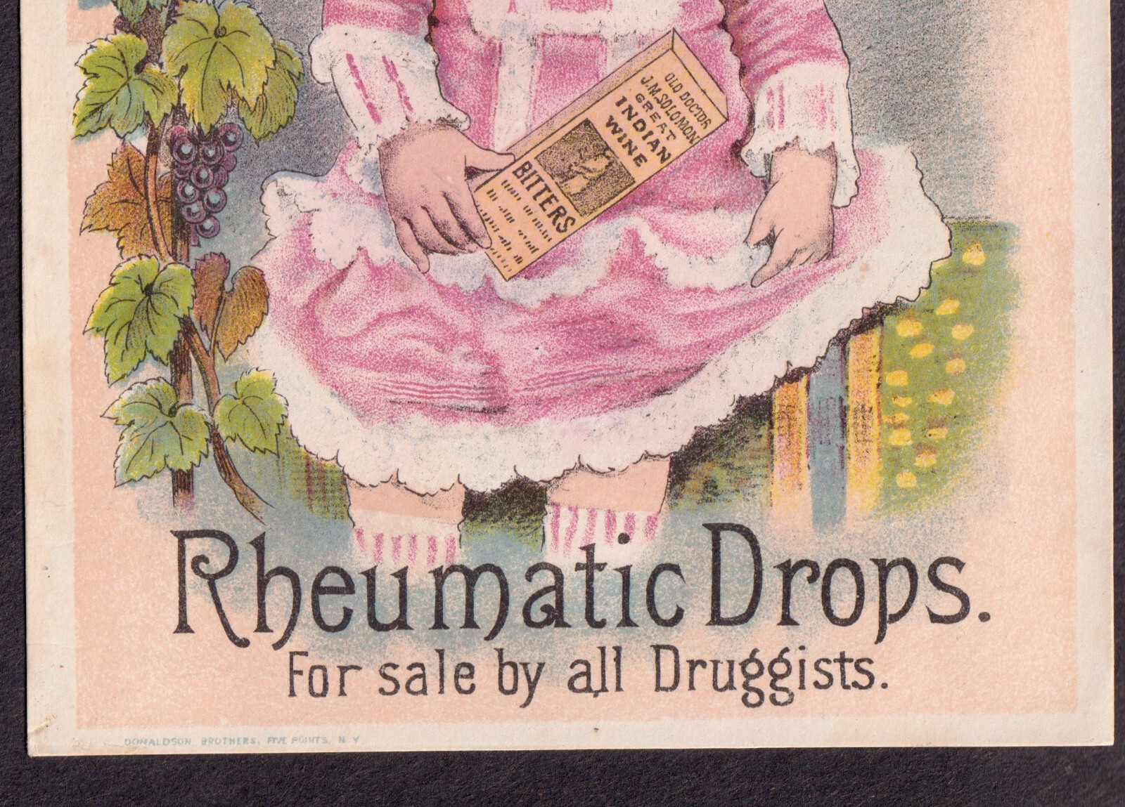 Dr Solomons Indian Wine Bitters Blood Kidney Liver Cure Advertising Trade Card
