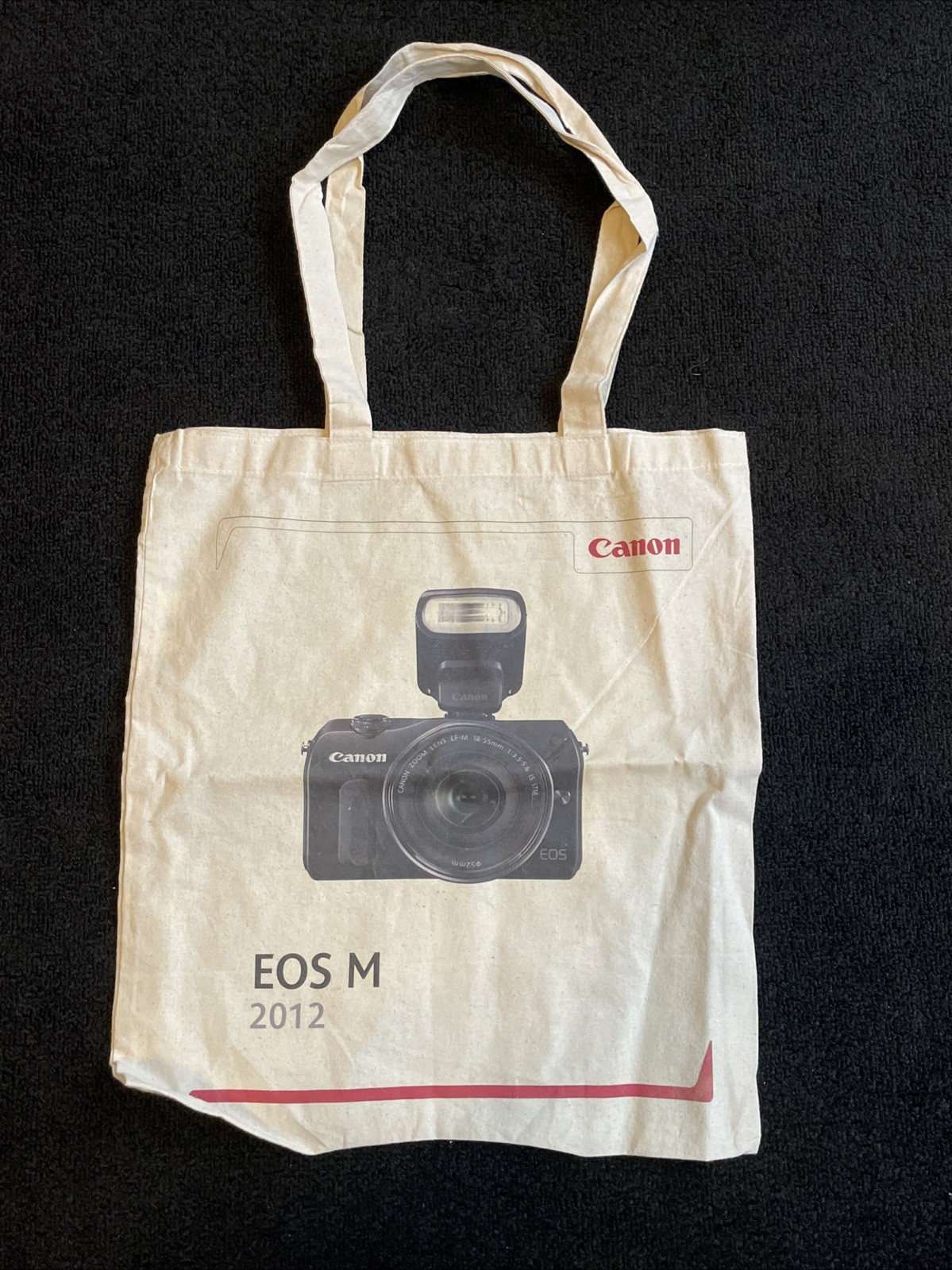 NEW Never Used 2012 Canon EOS M System Promotional Advertising Canvas Tote Bag