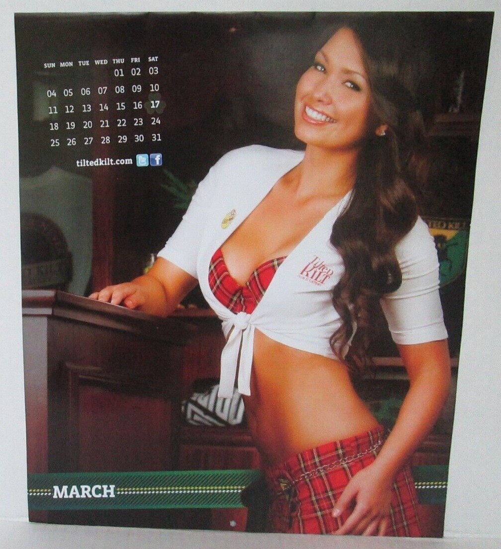 SEXY YOUNG WOMAN IN PLAID 10″X12″ 2 Sided Photo Page Tilted Kilt Pub RSL3