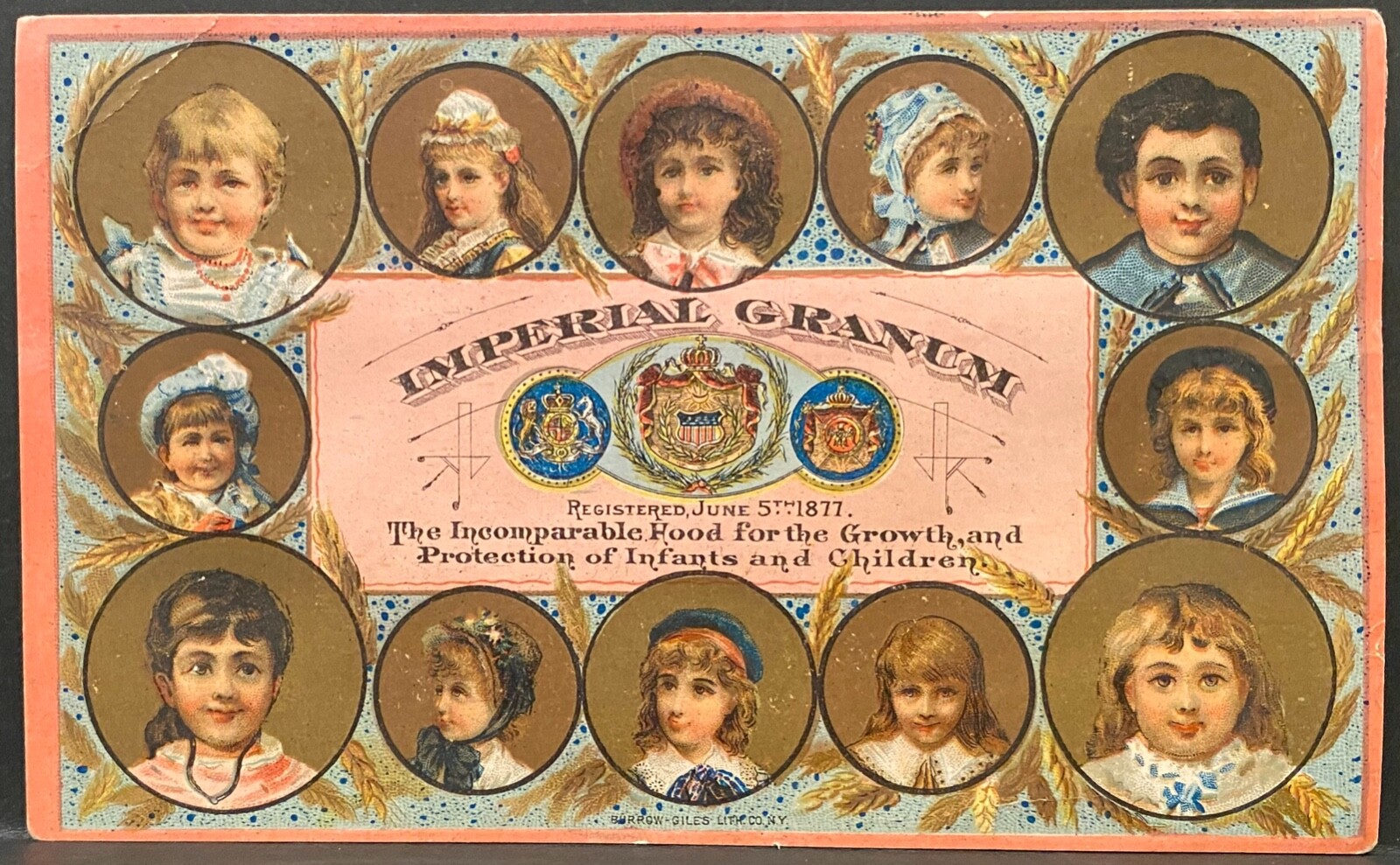 IMPERIAL GRANUM Medicinal Food For Infants & Children~Happy Children~Trade Card