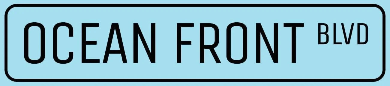 ZMKDLL Ocean Front BLVD Sign Beach Street Metal Sign Ocean Lover Gift 16″x4″