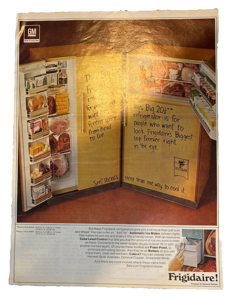 GM Frigidaire Refrigerators Better Homes & Gardens 1970 Mag AD