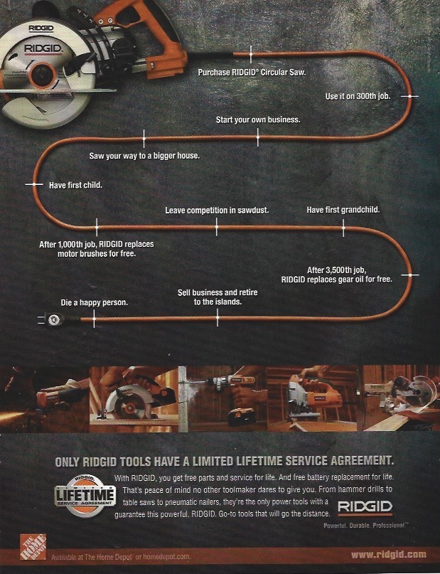 Ridgid Circular Saw Powerful Durable Professional Vintage Magazine Print Ad 2005