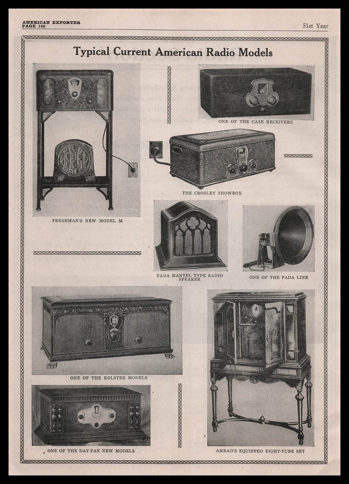 1929 Kolster Amrad Freshman Fada Day Fan Crosley Radio Photos Vintage Print Ad