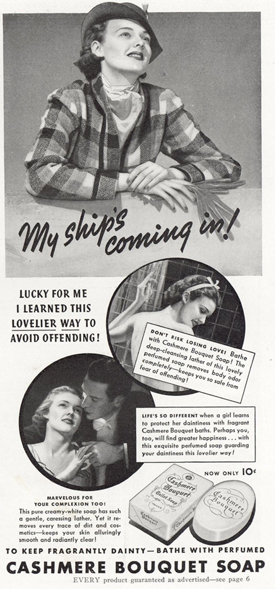1937 Cashmere Bouquet Soap: My Ships Coming In Vintage Print Ad