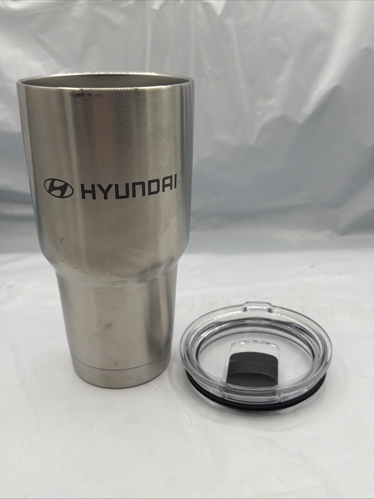 YETI w/ Lid Hyundai Rambler 30 oz Auto Car Chrome Metal Cup Mug Drink Tumbler