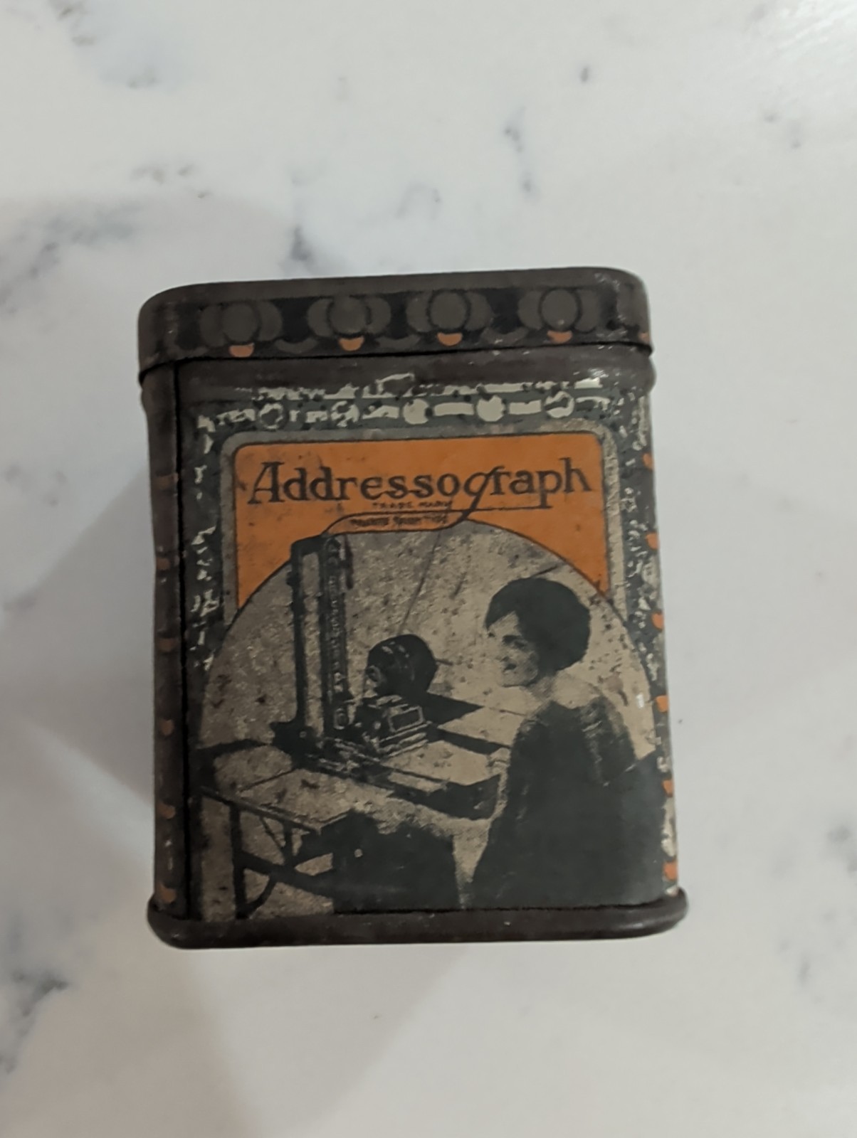 Addressograph Company Typewriter Purple Ribbon Tin – Chicago, ILL Great Graphics